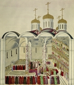 Unbekannter KÃ¼nstler - Die Krönungsfeier des Zaren Michail Fjodorowitsch (Michael I.) im Moskauer Kreml am 11. Juli 1613