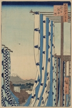 Hiroshige, Utagawa - Das Färberviertel in Kanda (Einhundert Ansichten von Edo)