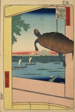 Hiroshige, Utagawa - Mannen-Brücke und Fukagawa-Distrikt (Einhundert Ansichten von Edo)