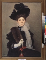 Sokolow, Alexander Petrowitsch - Porträt der Malerin Ljubow Gausch (1877-1943)