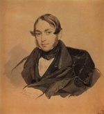 Brüllow (Briullow), Karl Pawlowitsch - Porträt von Schriftsteller Sergei Alexandrowitsch Sobolewski (1803-1870)