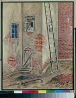 Simow, Viktor Andrejewitsch - Bühnenbildentwurf zum Theaterstück Nachtasyl - Szenen aus der Tiefe von M. Gorki