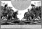 Russischer Meister - Die Schlacht zwischen Alexander dem Großen und dem indischen König Poros (Lubok)