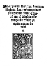 Unbekannter KÃ¼nstler - Titelseite aus dem ersten norwegischen Messbuch (Missale Nidarosiense)