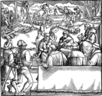 Weiditz, Hans, der Jüngere - Gerichtssitzung. Illustration aus dem Buch Trostspiegel von F. Petrarca