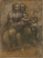 Leonardo da Vinci - Madonna und Kind mit der heiligen Anna und Johannesknaben (The Burlington House Cartoon)