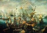 Wieringen, Cornelis Claesz, van - Explosion einer spanischen Karacke während der Schlacht bei Gibraltar am 25. April 1607
