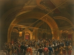 Zichy, Mihály - Krönungsbankett für die Gesandten anlässlich der Krönung von Kaiser Alexander II. im goldenen Saal des Großen Kremlpalastes