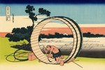 Hokusai, Katsushika - Fuji gesehen von den Reisfeldern in der Provinz Owari (aus der Bildserie 36 Ansichten des Berges Fuji)