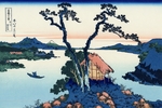 Hokusai, Katsushika - Der Suwa-See in der Provinz Shinano (aus der Bildserie 36 Ansichten des Berges Fuji)