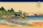 Hokusai, Katsushika - Enoshima in der Provinz Sagami (aus der Bildserie 36 Ansichten des Berges Fuji)