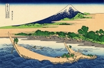 Hokusai, Katsushika - Skizze von der Tago-Bucht bei Ejiri an der Tokaido-Straße (aus der Bildserie 36 Ansichten des Berges Fuji)