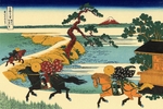 Hokusai, Katsushika - Das Dorf Sekiya am Fluss Sumida (aus der Bildserie 36 Ansichten des Berges Fuji)