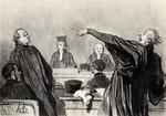 Daumier, Honoré - Hier ist ein Anwalt, der voll der tiefsten Überzeugung ist... (Aus der Serie  Les gens de justice)