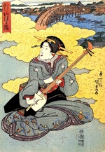 Kunisada (Toyokuni III.), Utagawa - Die Azuma-Brücke