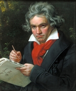 Stieler, Joseph Karl - Porträt von Ludwig van Beethoven mit der Partitur zur Missa Solemnis