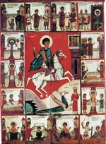Russische Ikone - Heiliger Georg mit Vita