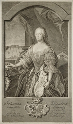 Bernigeroth, Johann Martin - Porträt Johanna Elisabeth von Schleswig-Holstein-Gottorf, Fürstin von Anhalt-Zerbst (1712-1760), Mutter der Zarin Katharina II.