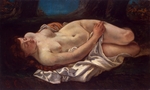 Courbet, Gustave - Liegende Frau