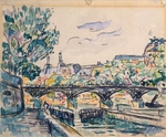 Signac, Paul - Seineufer nähe der Pont des Arts mit Blick zum Louvre