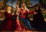 Palma il Vecchio, Jacopo, der Ältere - Madonna und Kind mit Stiftern