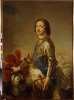 Nattier, Jean-Marc - Porträt des Kaisers Peter I. des Grossen (1672-1725) in einer Ritterrüstung
