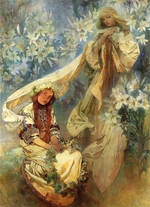 Mucha, Alfons Marie - Madonna mit Lilien