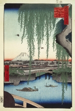 Hiroshige, Utagawa - Blick auf die Yatsumi Brücke (Einhundert Ansichten von Edo)