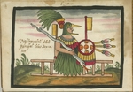 Präkolumbische Kunst - Xiuhtecuhtli, aztekischer Gott des Feuers, der Wärme und des Lichtes. Aus dem Ramírez Codex (The Tovar Codex)