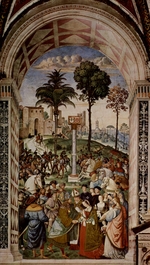 Pinturicchio, Bernardino - Piccolomini präsentiert Friedrich III. die Braut Eleonore von Portugal (Fresken zu Leben und Taten des Enea Silvio Piccolomini)