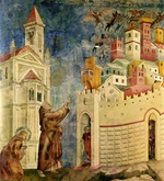 Giotto di Bondone - Die Vertreibung der Teufel aus Arezzo (Freskenzyklus der Franziskuslegende)