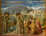 Gozzoli, Benozzo - Heiliger Franziskus predigt zu den Vögeln (Freskenzyklus der Franziskuslegende)