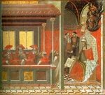 Lorenzetti, Pietro - Der Papst Johannes XXII. approbiert die Regel der Karmeliten (Flügelaltar des Karmel)