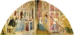 Masolino da Panicale - Heilige Katharina und Kaiser Maxentius. Fresko aus der Basilika San Clemente in Rom