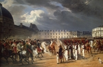 Vernet, Horace - Invalide übergibt dem Kaiser Napoleon eine Petition auf der Parade im Hof des Tuilerienpalastes