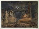 Alexejew, Fjodor Jakowlewitsch - Illumination auf dem Domplatz anlässlich der Krönungsfeier des Kaisers Alexander I.