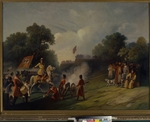 Unbekannter Künstler - Spielregiment Peter des Großen während des Manövers 1694