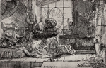 Rembrandt van Rhijn - Die Heilige Familie mit der Katze