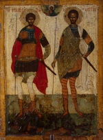 Russische Ikone - Heiligen Theodor Stratelates und Theodor Tiro