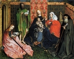 Niederländischer Meister - Madonna und Kind mit Heiligen im verschlossenen Garten
