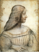 Leonardo da Vinci - Porträt von Isabella d'Este (1474-1539)