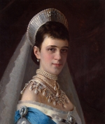 Kramskoi, Iwan Nikolajewitsch - Porträt der Kaiserin Maria Fjodorowna, Prinzessin Dagmar von Dänemark (1847-1928) mit Perlenschmuck