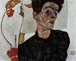 Schiele, Egon - Selbstporträt mit Lampionfrüchten