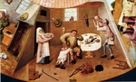 Bosch, Hieronymus - Die Sieben Todsünden und Die vier letzten Dinge. Detail: Völlerei