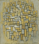 Mondrian, Piet - Komposition in Braun und Grau (Gemälde Nr. II / Komposition Nr. IX / Compositie 5)