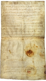 Mittelalterliche Urkunde - Urkunde Philipps I. zugunsten von Abtei St. Crépin in Soissons mit Unterzeichnung der Anna von Kiew, Königin von Frankreich