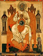 Russische Ikone - Trinität mit Heiligen