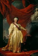 Lewizki, Dmitri Grigoriewitsch - Porträt von Katharina II. als Göttin der Justiz im Tempel der Gerechtigkeit