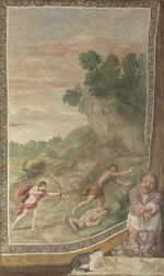 Domenichino - Apollo totet die Zyklopen (Fresko aus Villa Aldobrandini)