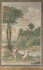 Domenichino - Apollon und Daphne (Fresko aus Villa Aldobrandini)